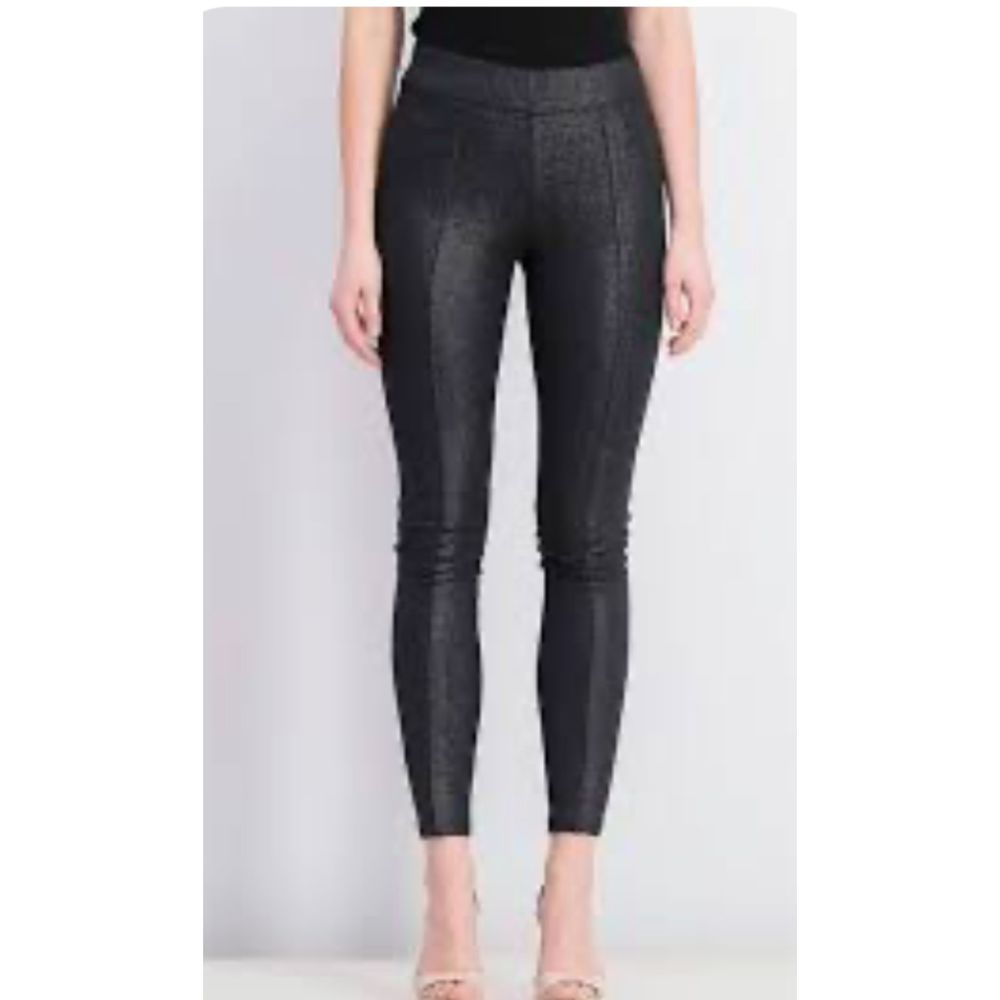 Zara Basic Black Metallic Leggings / Dress Pants Size XS Black Glitter